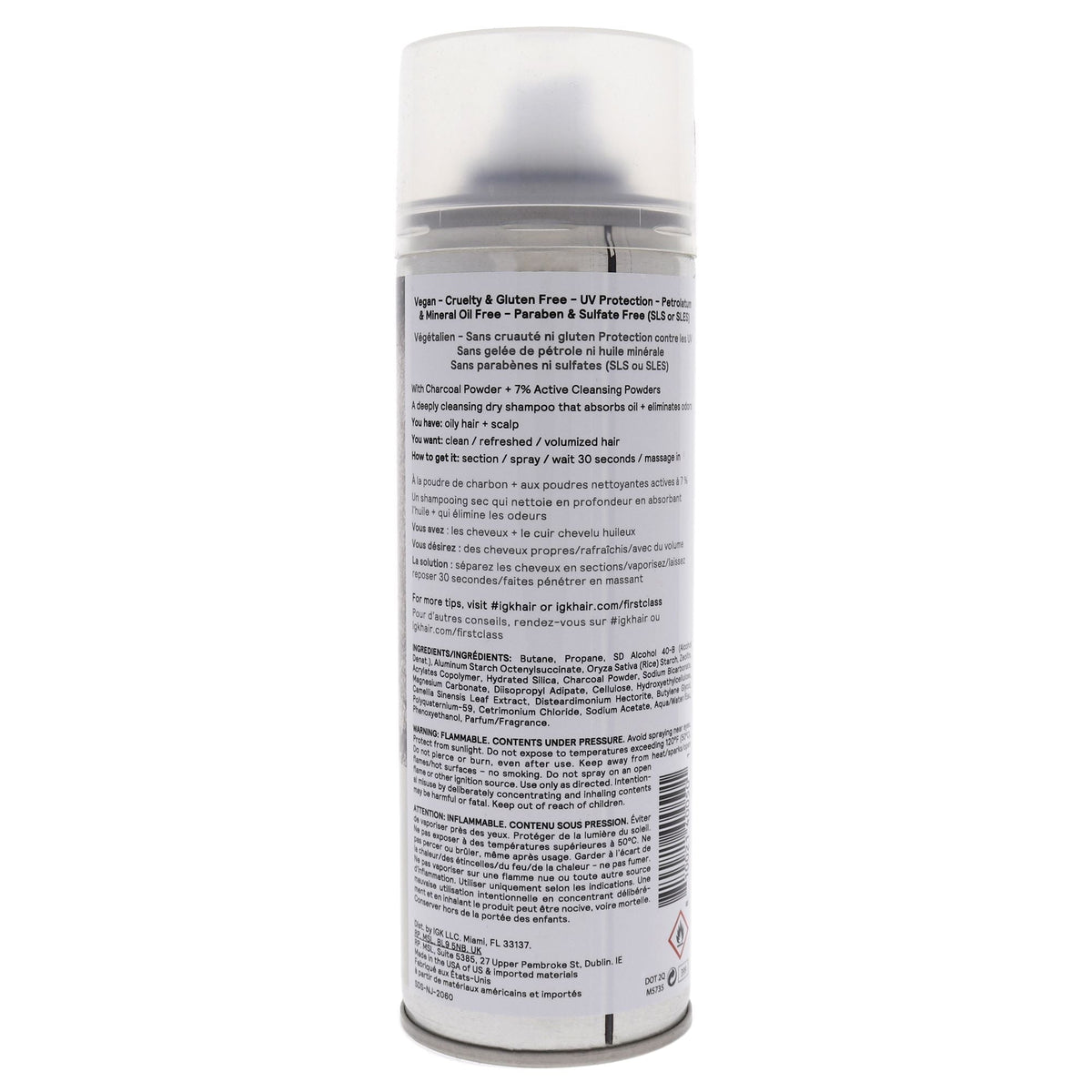 Champú en seco First Class Charcoal Detox de IGK para unisex - Champú en seco de 6.3 oz