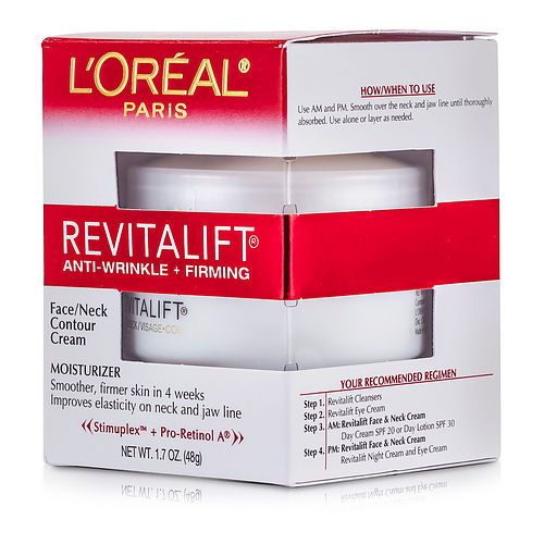 L'OREAL de L'Oreal RevitaLift Crema Facial/Contorno de Cuello Antiarrugas + Reafirmante --48g/1.7oz