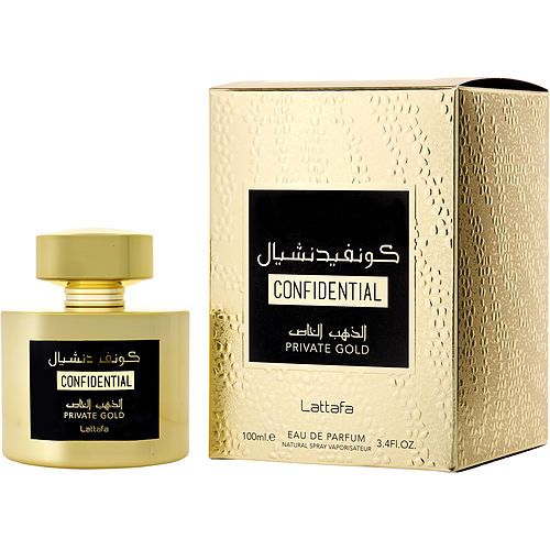 LATTAFA CONFIDENTIAL PRIVATE GOLD de Lattafa EAU DE PARFUM SPRAY 3.4 OZ