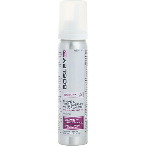 BOSLEY de Bosley TRATAMIENTO PARA EL CRECIMIENTO DEL CABELLO BOSLEYMD PARA MUJERES MINOXIDIL AEROSOL TÓPICO 5% - SUMINISTRO PARA DOS MESES 2.11 OZ (ESPUMA)