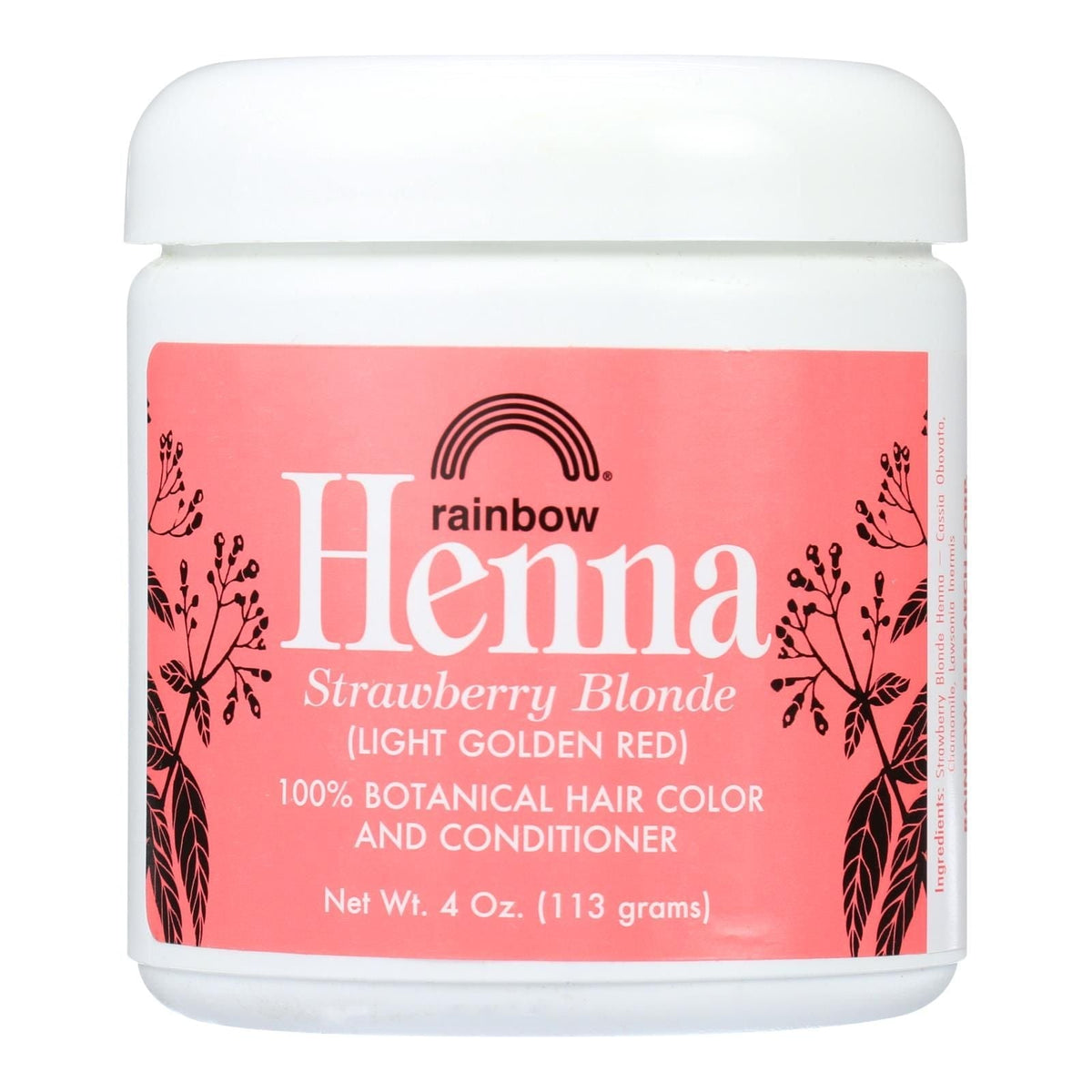 Colorante y acondicionador capilar de henna Rainbow Research Fresa Persa - 4 oz