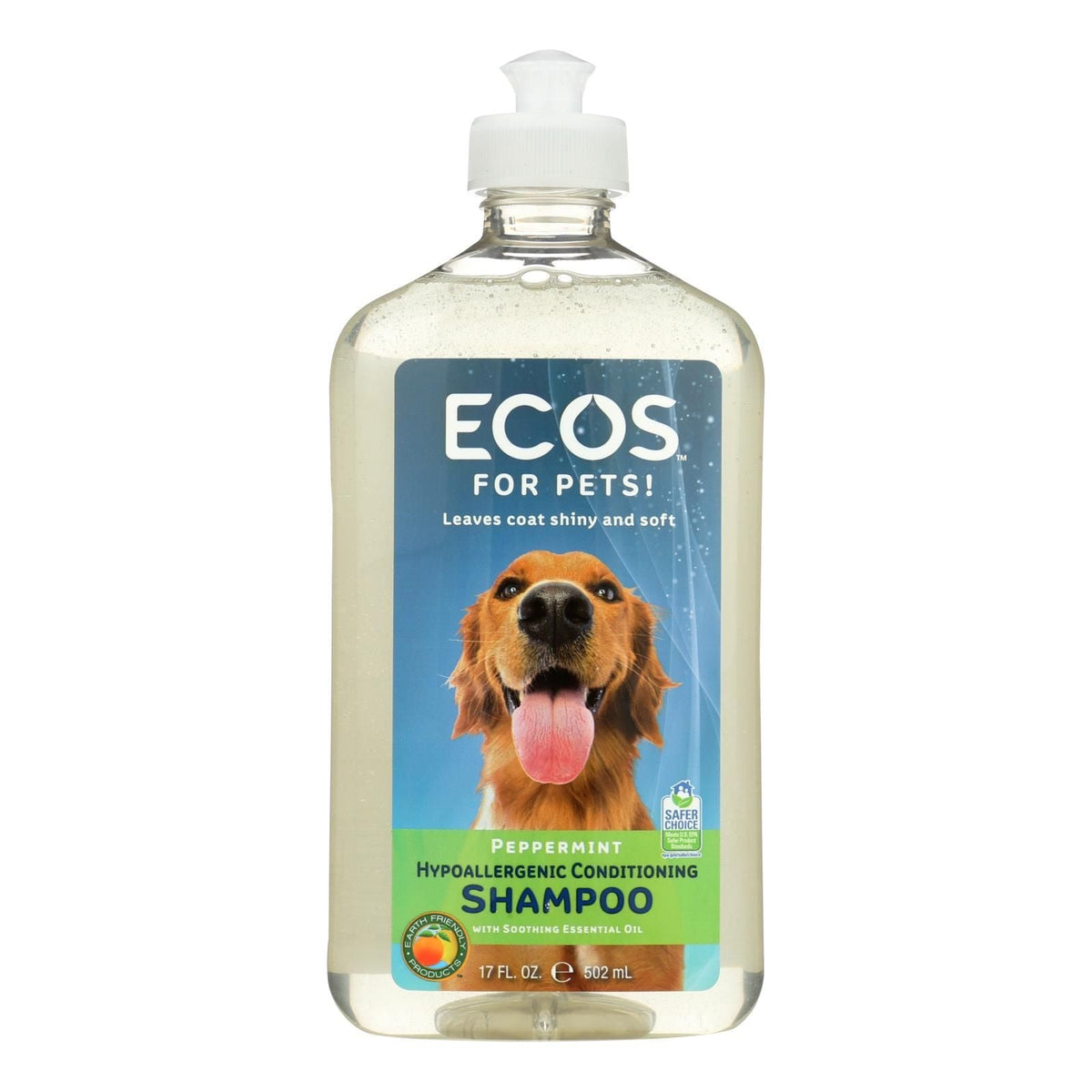 Ecos - Champú acondicionador hipoalergénico para mascotas - Menta - 17 Fl Oz.