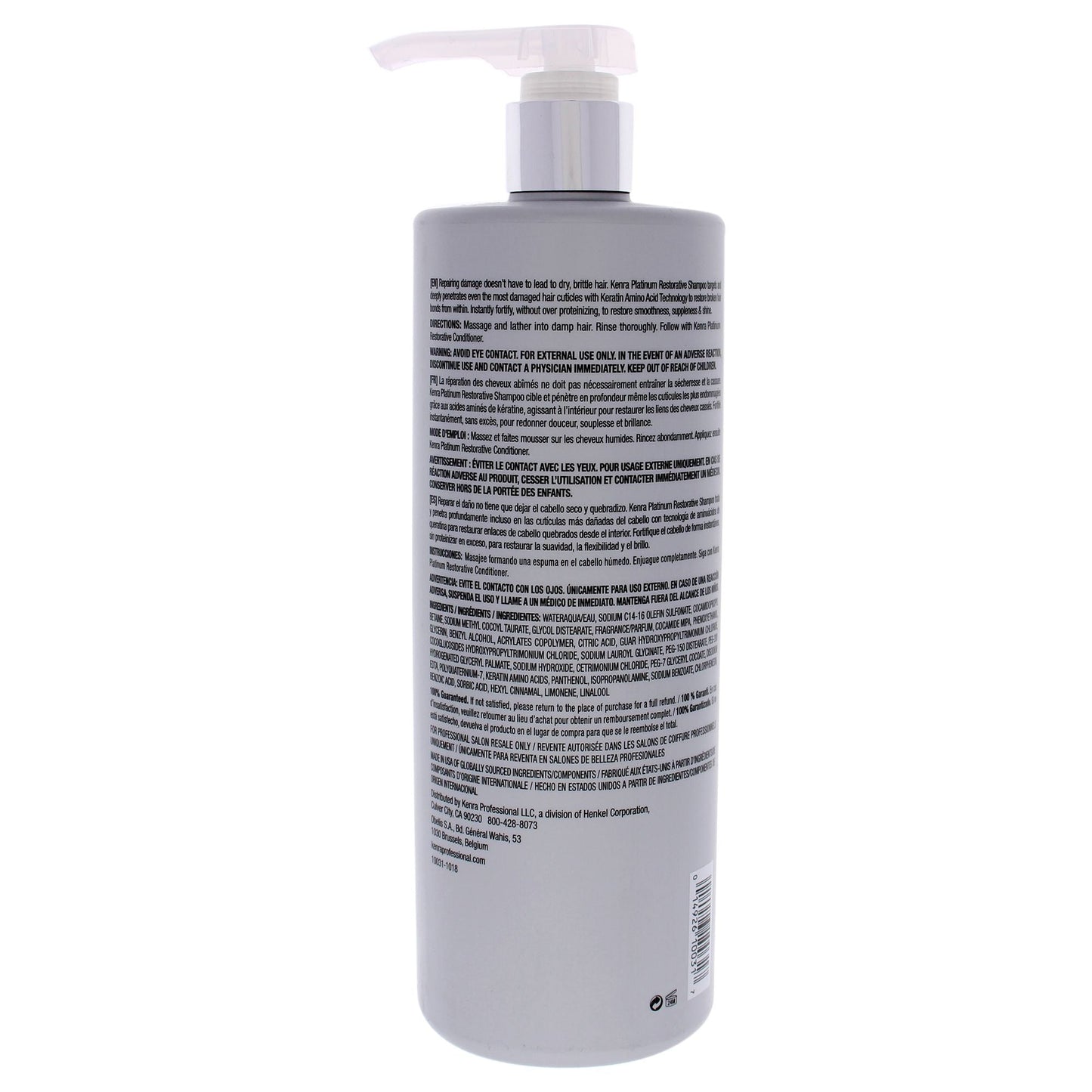 Champú reparador Platinum de Kenra unisex - Champú de 31.5 oz