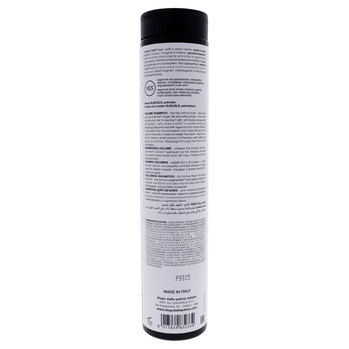 Champú Tutto Tono Volume de Diego Dalla Palma para Unisex - Champú de 8.5 oz