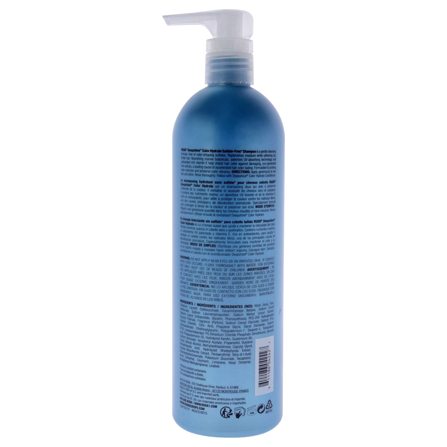 Champú sin sulfato Deepshine Color Hydrate de Rusk para Unisex - Champú de 25 oz