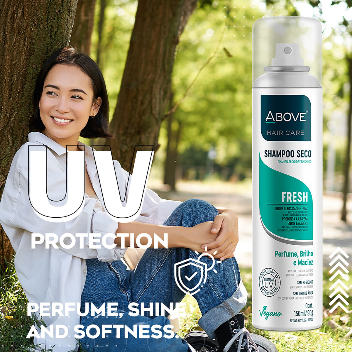 ABOVE Fresh - Champú en seco - Absorbe el exceso de grasa entre lavados - Aporta suavidad y brillo a tu cabello - No deja residuos - Previene los malos olores con notas florales y cítricas - 89,9 g
