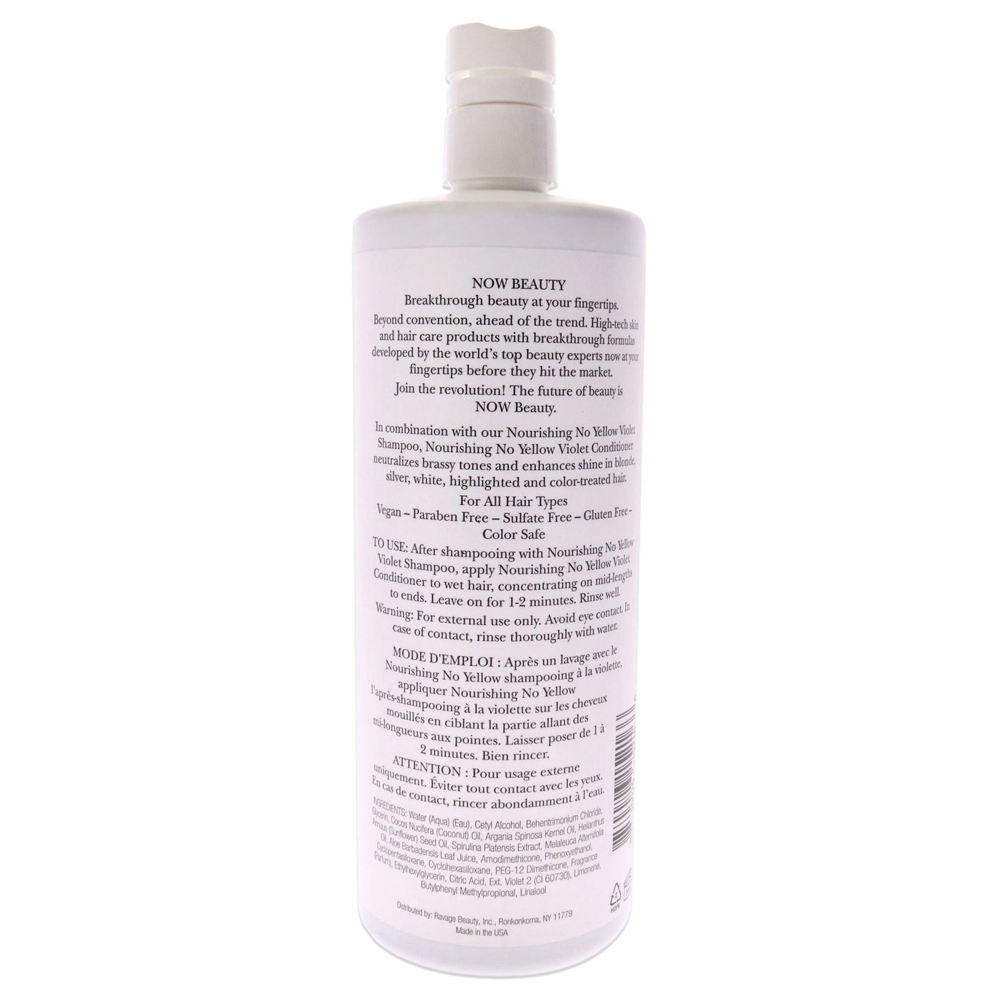 Acondicionador Matizador sin tonos amarillos de Now Beauty para Unisex - Acondicionador de 32 oz