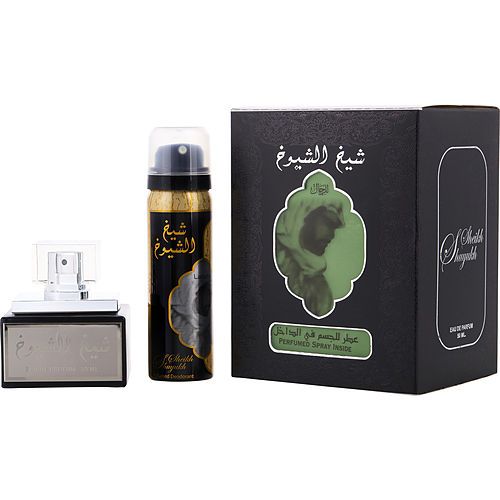 LATTAFA SHEIKH AL SHUYUKH de Lattafa EAU DE PARFUM SPRAY 1.7 OZ & DEODORANT SPRAY 1.7 OZ (EDICIÓN NEGRA)