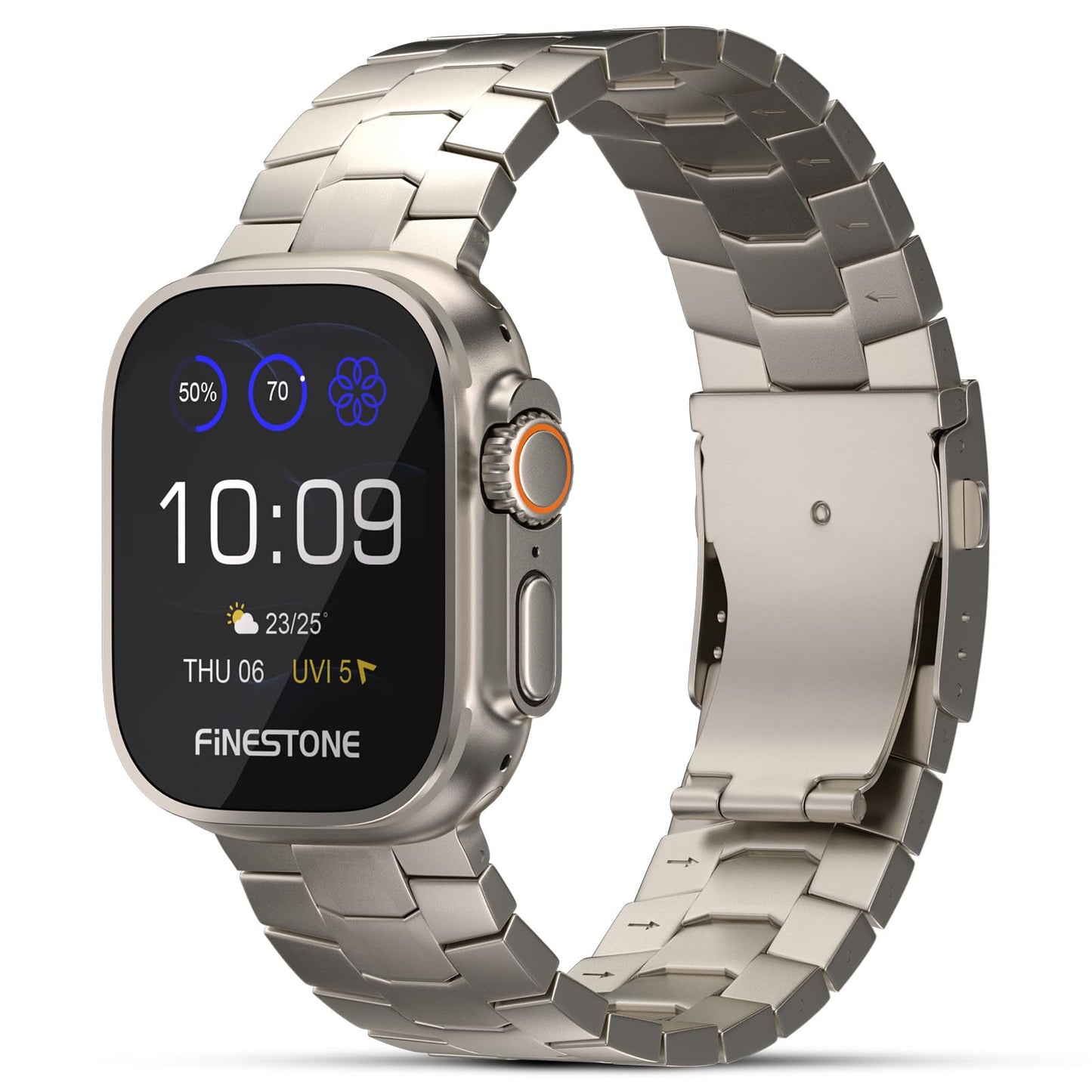 Correa de titanio FiNESTONE para Apple Watch ULTRA y ULTRA 2: Correa de titanio ajustable de 49 mm para Apple Watch - Correa ligera para iWatch Apple Watch ULTRA 2 y ULTRA (49 mm)