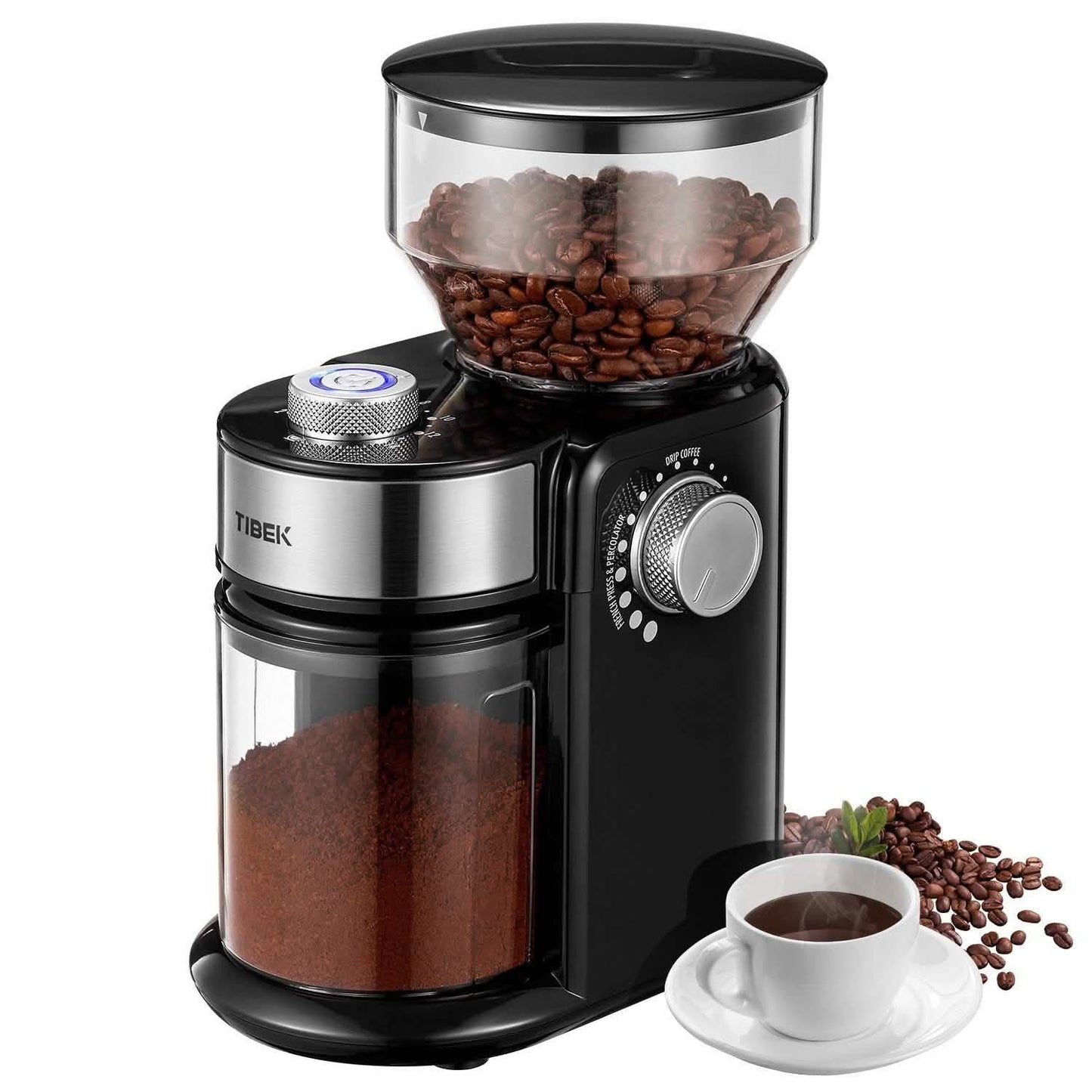 Molinillo de café eléctrico de muelas con 18 configuraciones