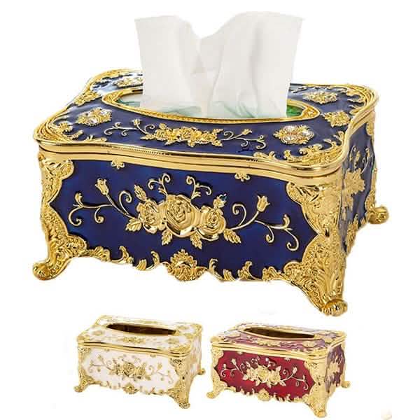Caja de pañuelos vintage europea
