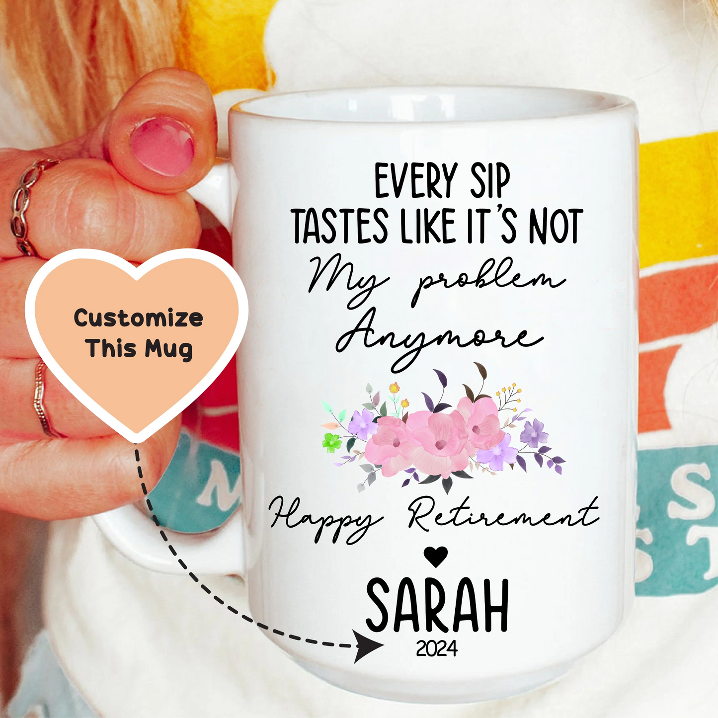Funny Coffee Mug – "Every Sip Tastes Like It's Not My Problem Anymore"