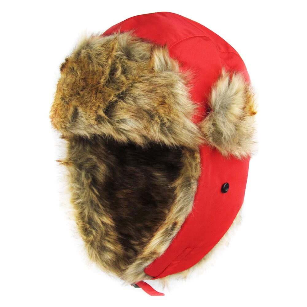 Faux Fur Trimmed Solid Trapper Hat