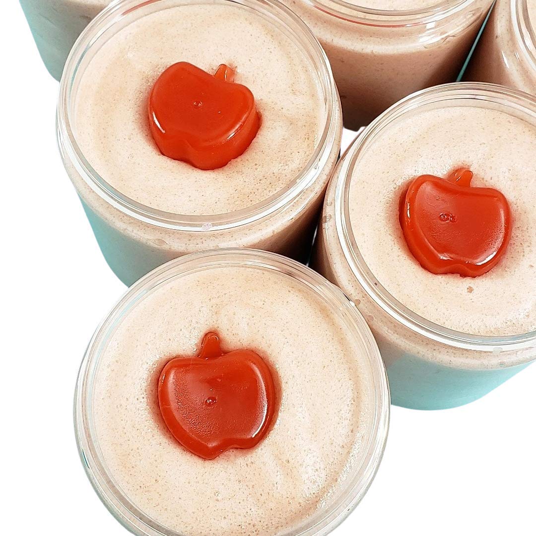Exfoliante de azúcar de manzana acaramelada. Jabón batido. Aromas de otoño. Regalo para anfitriona. Manzana para la maestra.