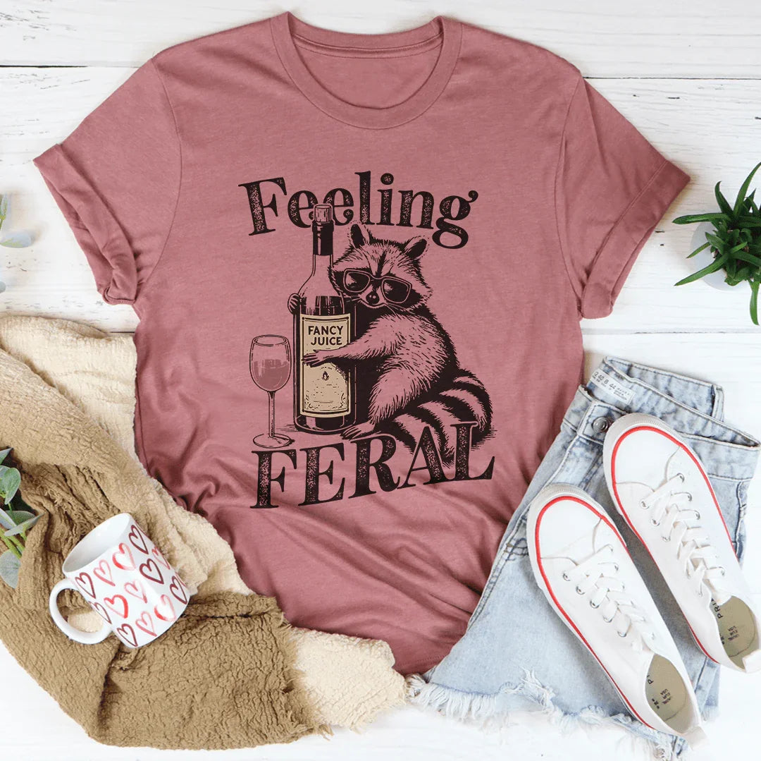 Chaotic Mood Statement Shirt – "Feeling Feral" Retro Graphic Tee