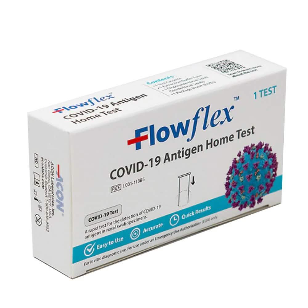 Kit de prueba casera rápida de antígenos Flowflex COVID-19