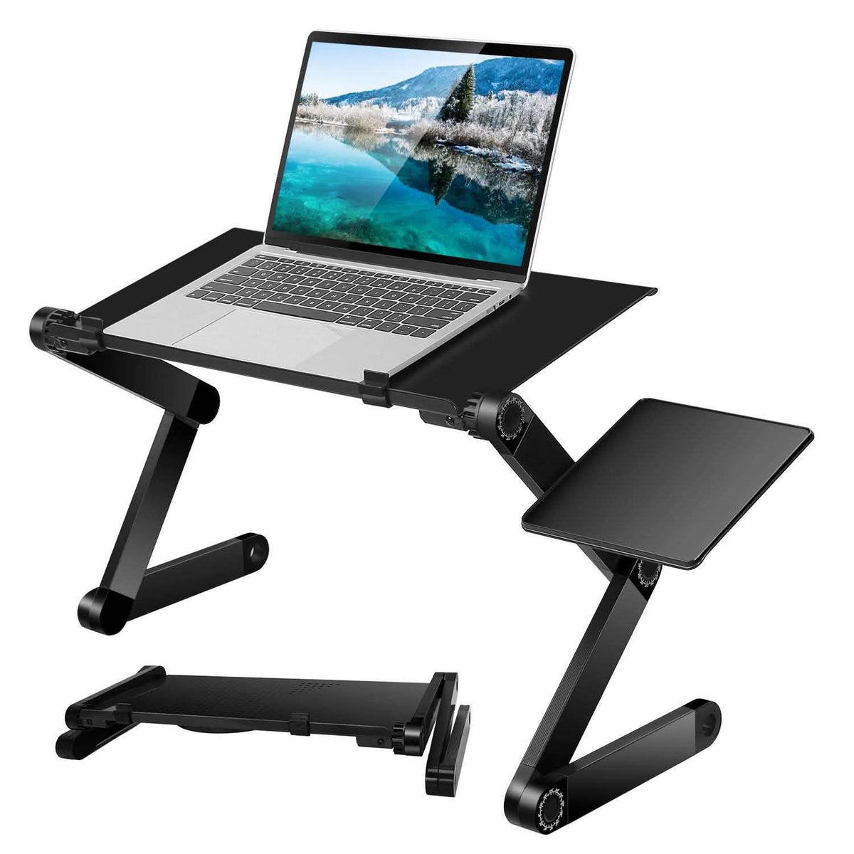Mesa plegable para portátil para cama, escritorio para notebook con plataforma para ratón