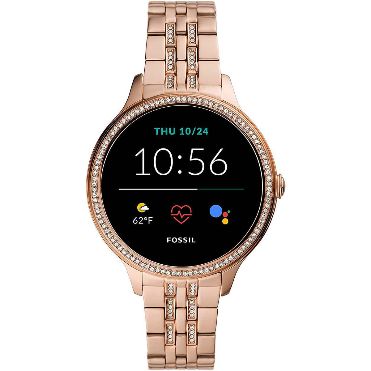 Fossil Smartwatch de Pantalla Táctil de Acero Inoxidable de 42 mm Gen 5E con Monitor de Frecuencia Cardíaca