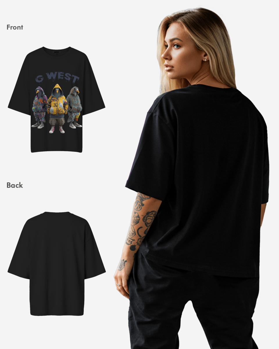 G West Womens 3 Pigeon Oversized Tee