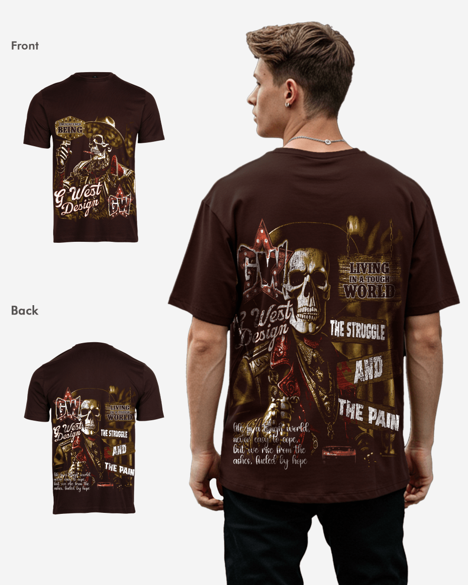 G West Mens Being Enlightened Acid Wash Premium Oversized Tee