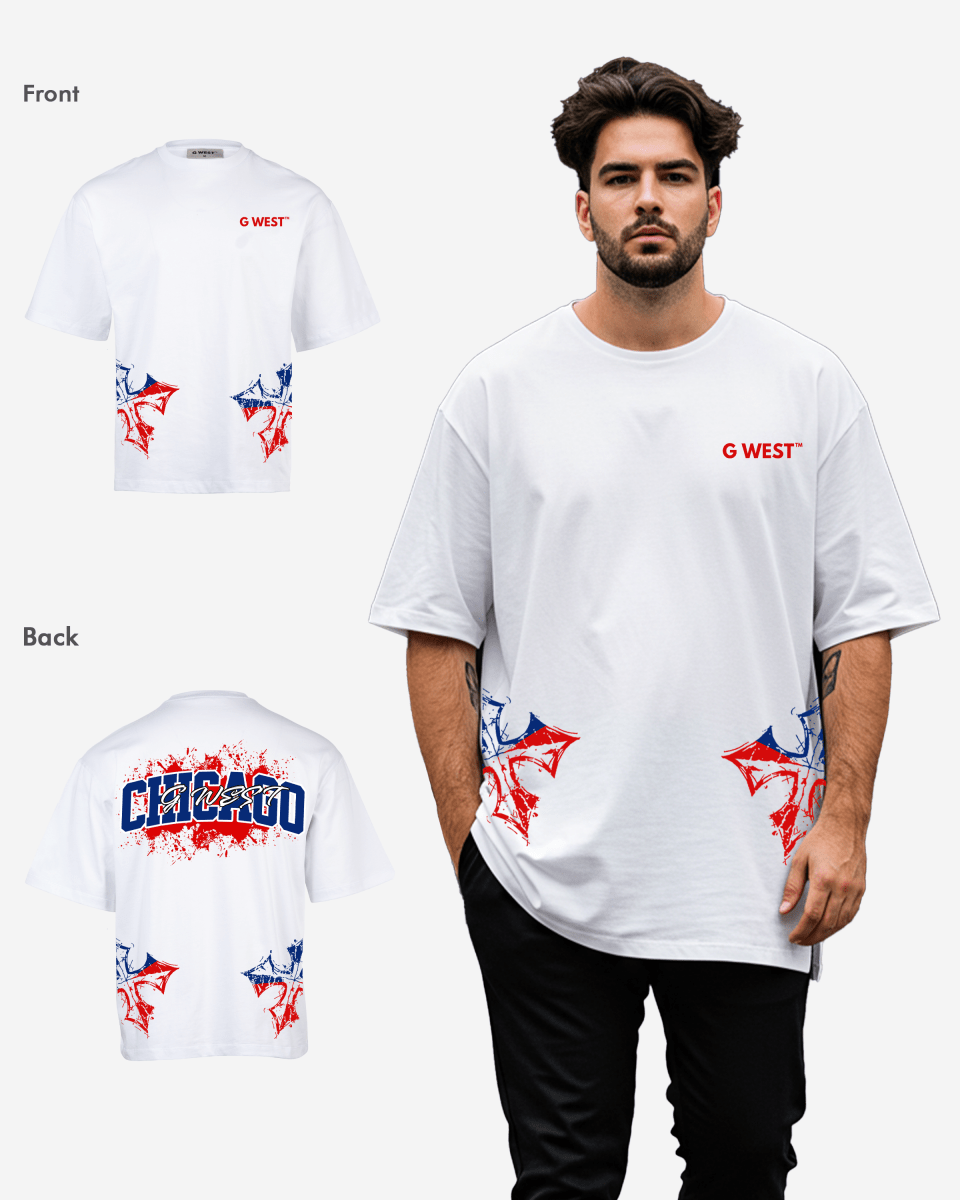 G West Chicago Blood Arch Logo T-Shirts Big and Tall