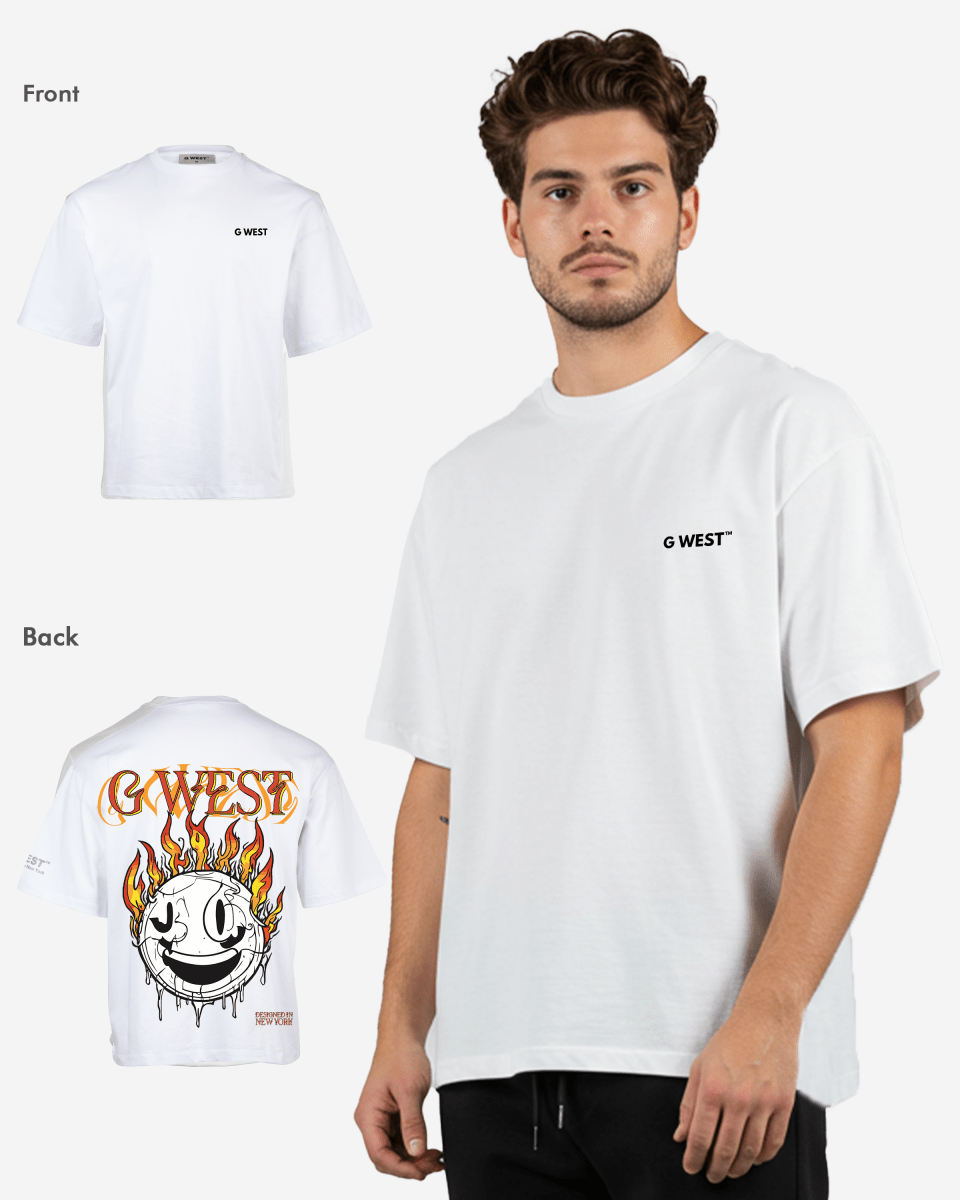 G West Fire Smile Life Style Oversized T-Shirt Mens