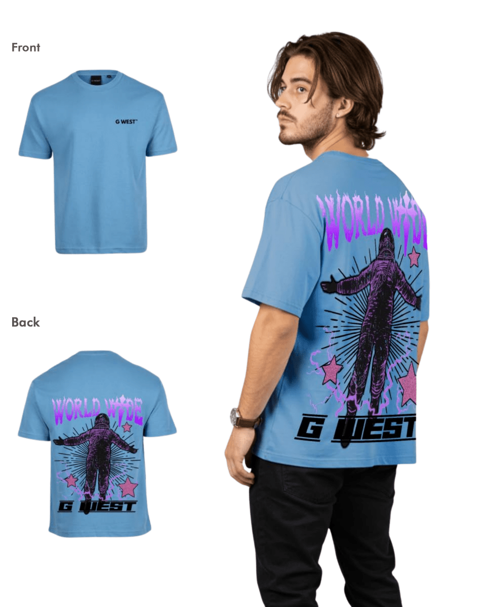 G West Mens Oversized World Wide Star Tee