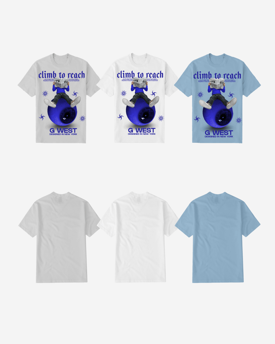 G West Mens News Paper Light Blue Tee