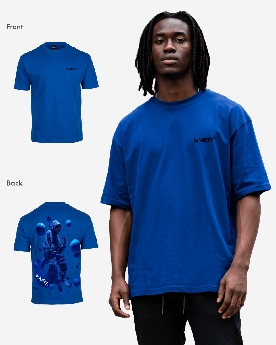 G West Mens Oversized Blue Man Tee