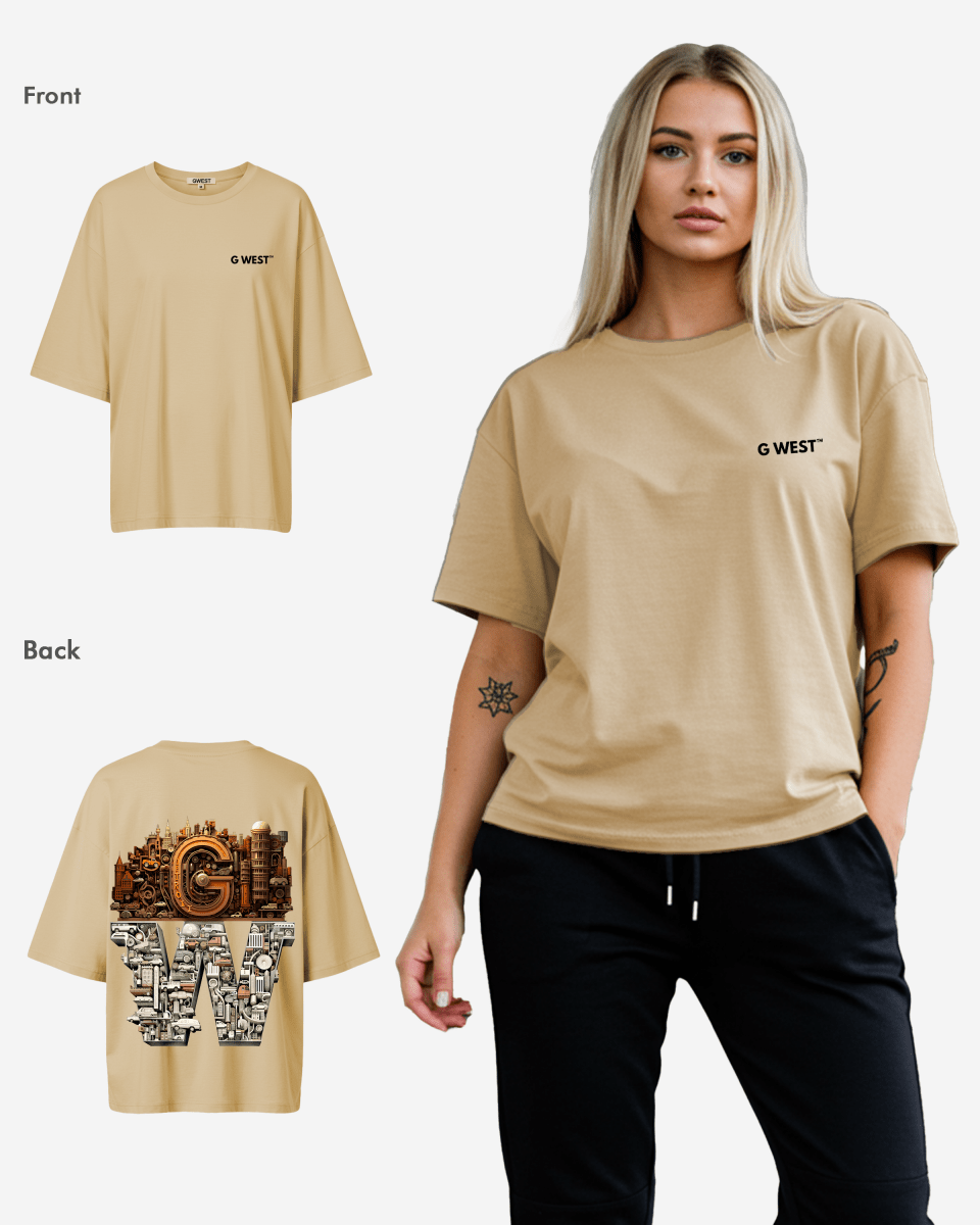 G West Womens OVERSIZED DETROIT MOTORCITY T-SHIRT