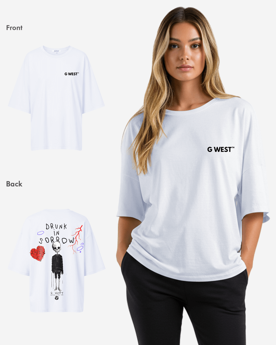 Camiseta extragrande G West para mujer "Borracha de pena"