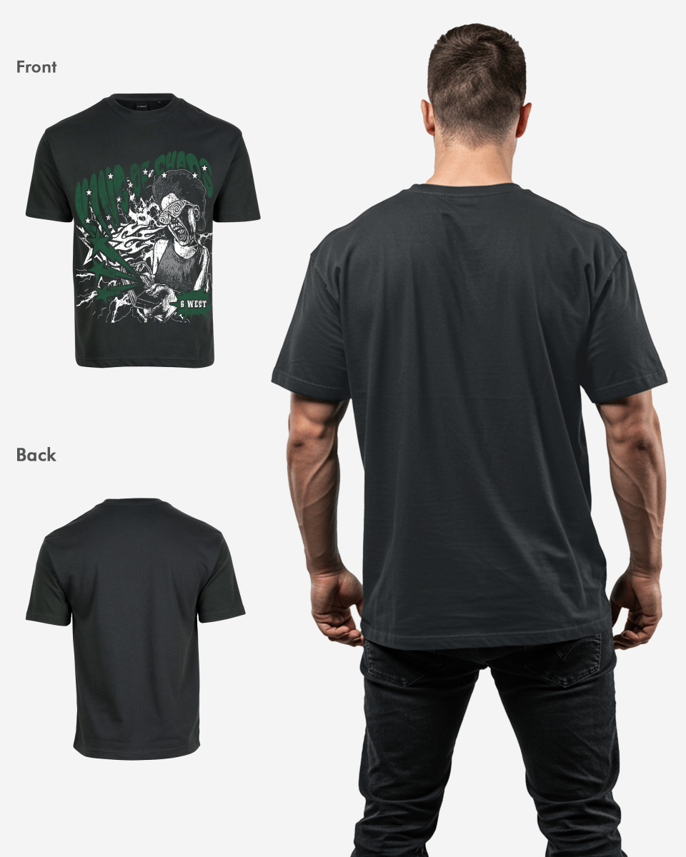 G West Mens Oversized King Of Chaos T Shirt