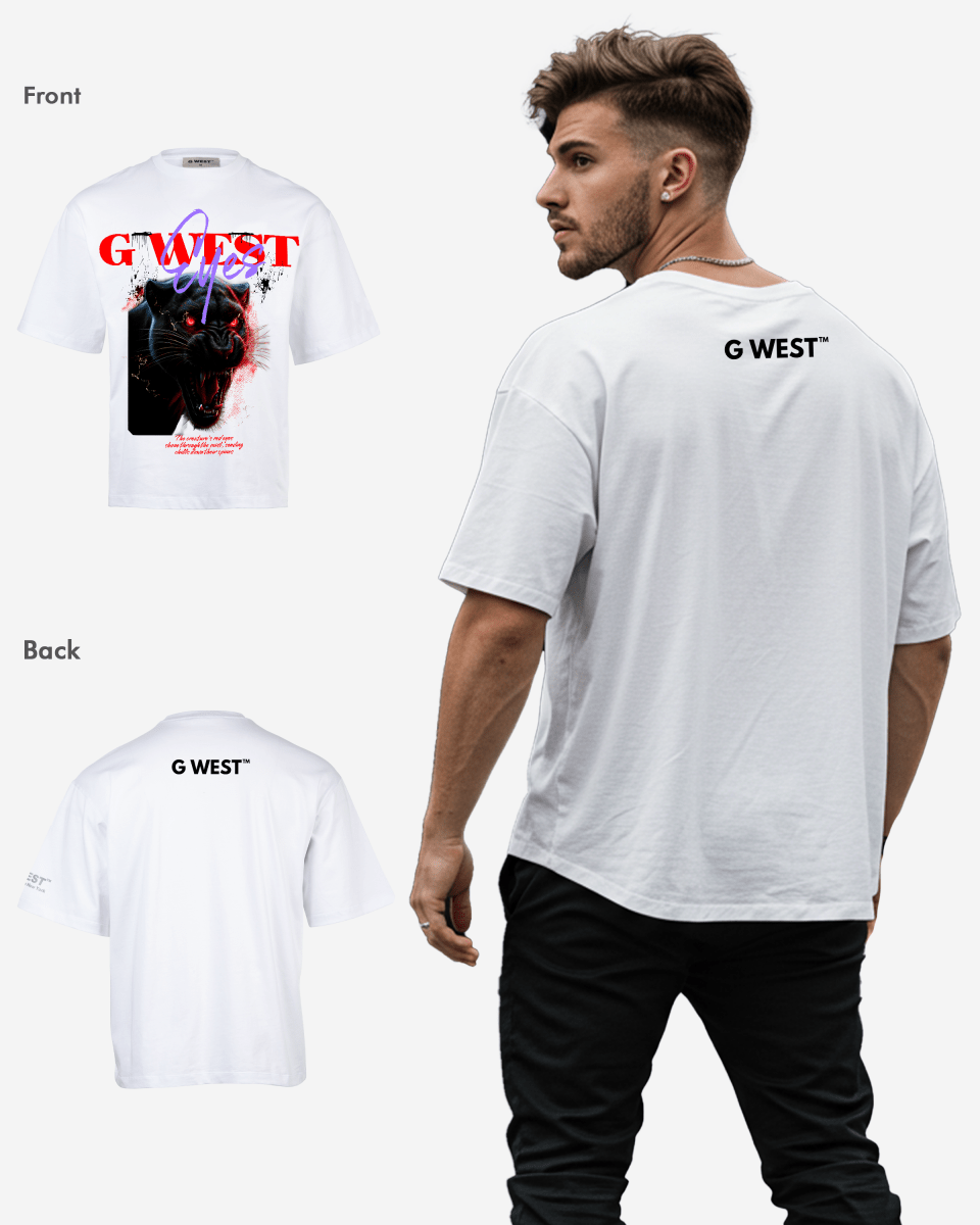 G WEST RED FURY OVERSIZED T-Shirt Mens