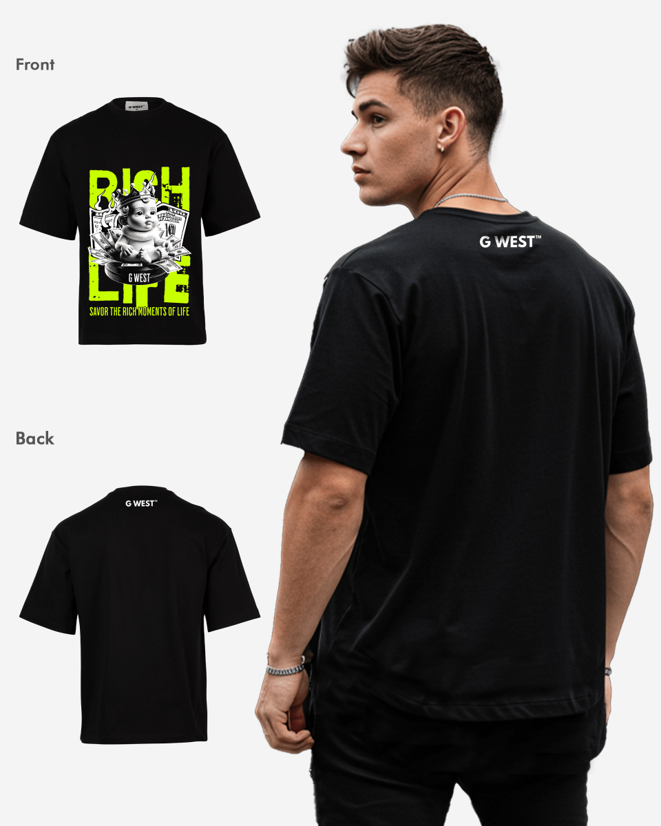 G WEST RICH LIFE OVERSIZED T-Shirt Mens