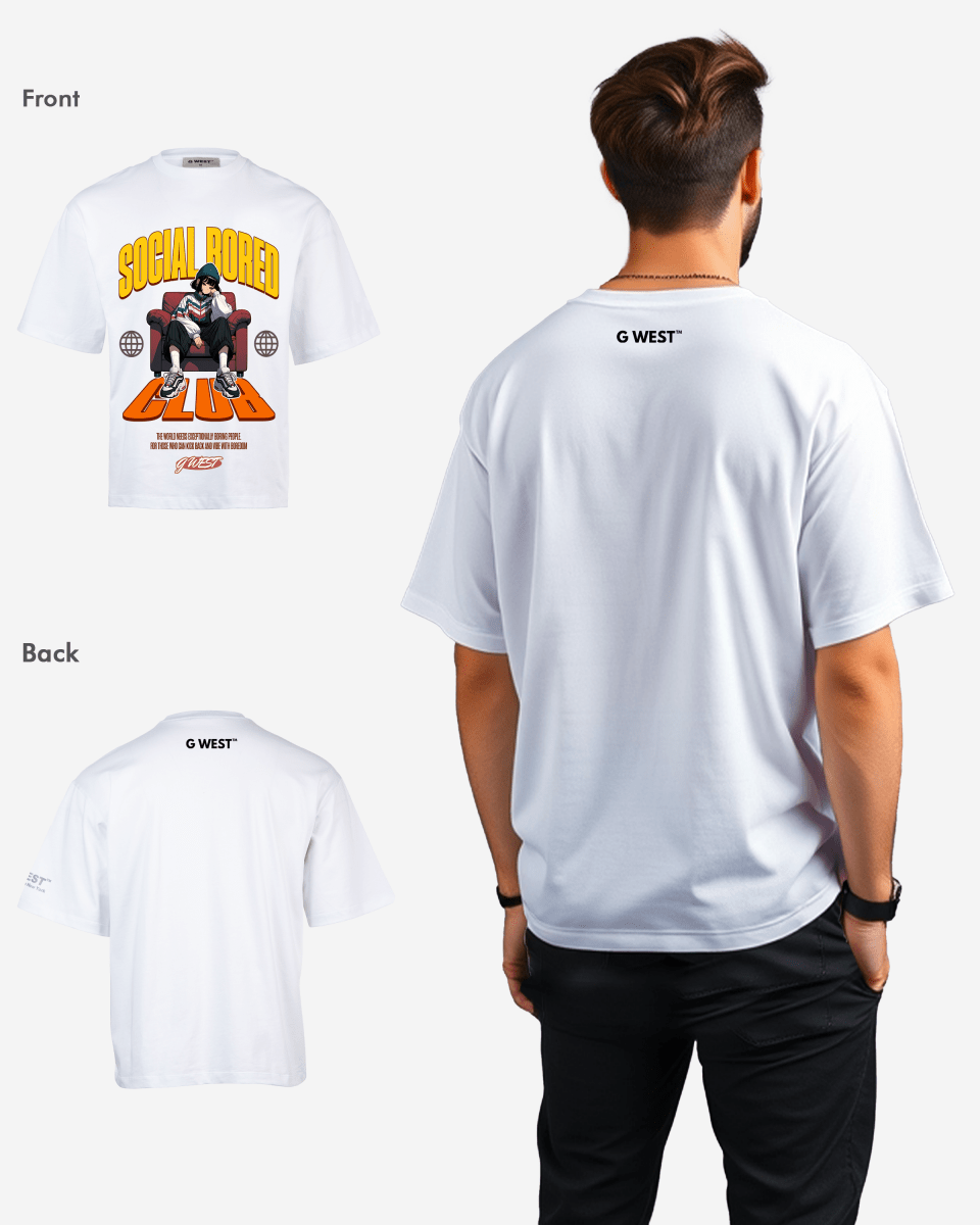 G WEST SOCIAL BORED OVERSIZED T-Shirt Mens