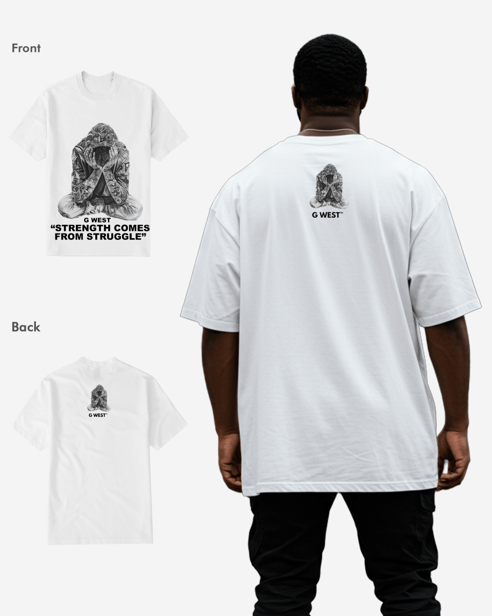 G West Strength Come From Struggle T-Shirt Big and Tall Mens