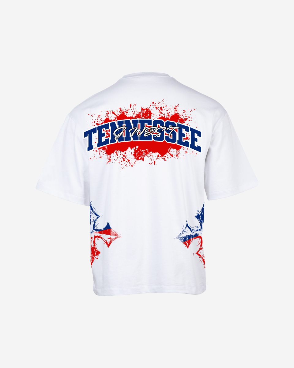 G West Tennessee Blood Arch Logo Oversized T-Shirts