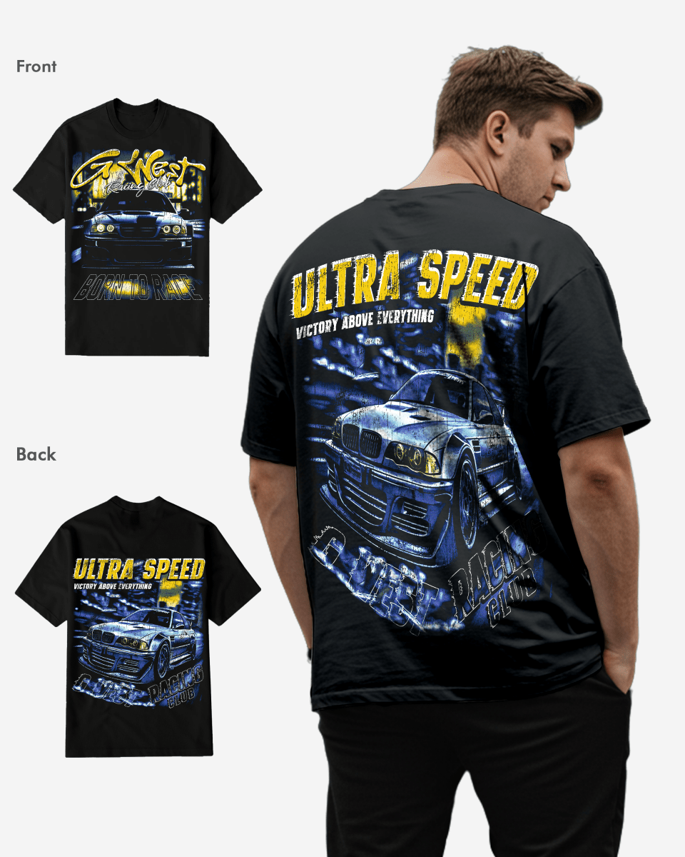 G West Ultra Speed Black T-Shirt Big and Tall Mens