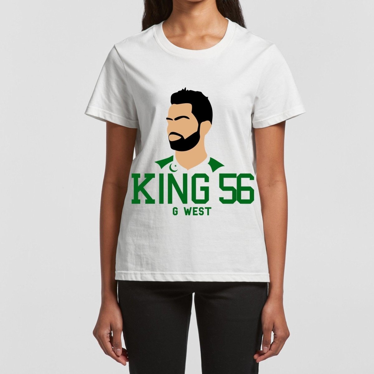 G West Women Pakistan Cricket King 56 T-Shirt