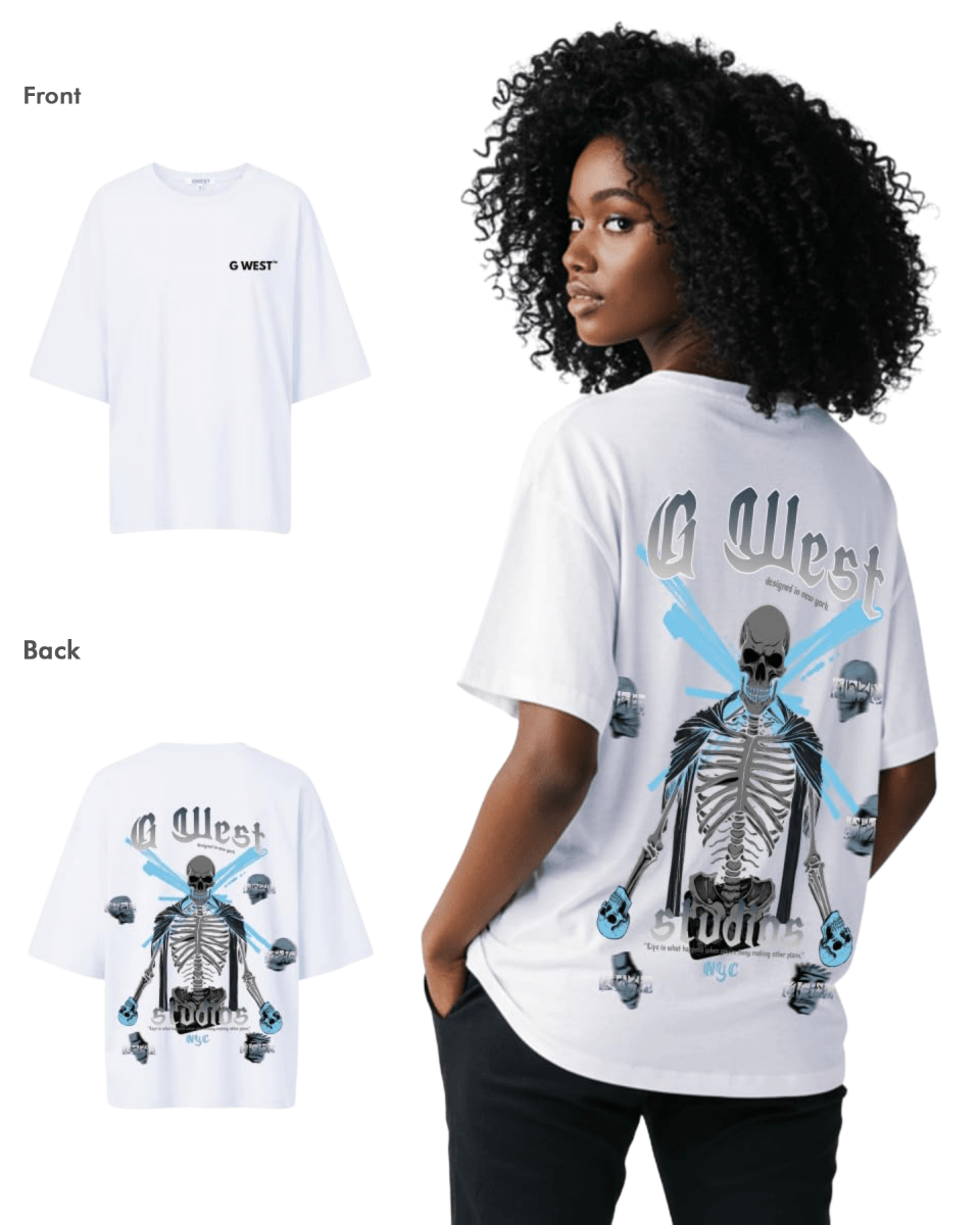 G West Womens Oversized Skull Tee