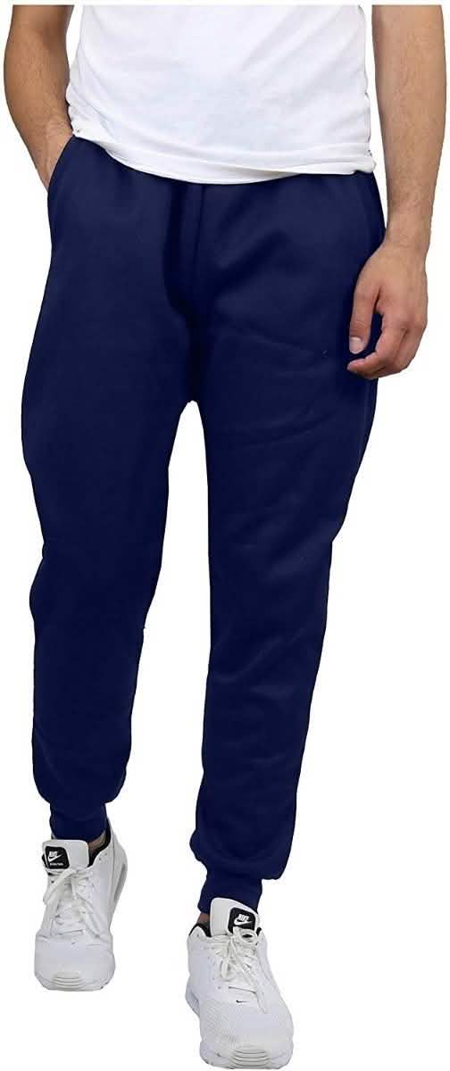 Pantalones Jogger de Vellón Corte Slim para Hombre Galaxy By Harvic - Azul Marino - Talla: Grande