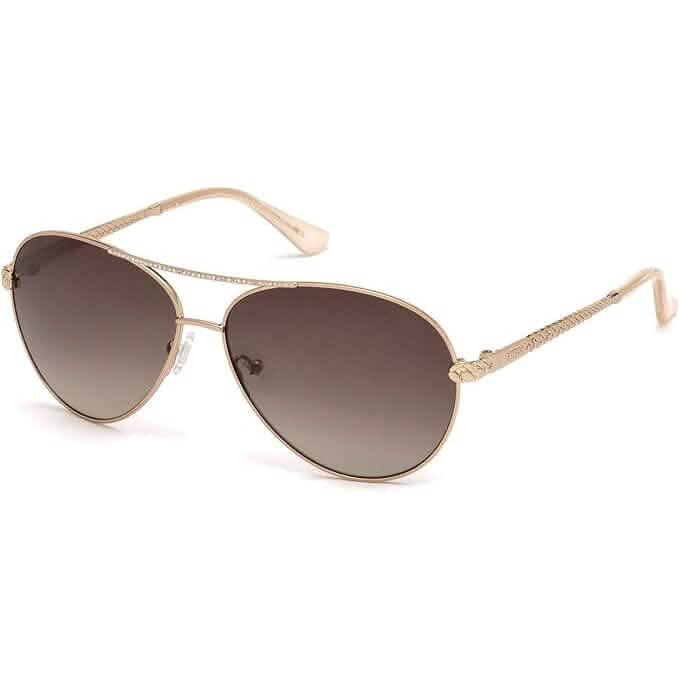 GUESS GU7470-S Gafas de sol de aviador para mujer + PAQUETE con kit de cuidado de gafas de diseño iWear (reacondicionado)