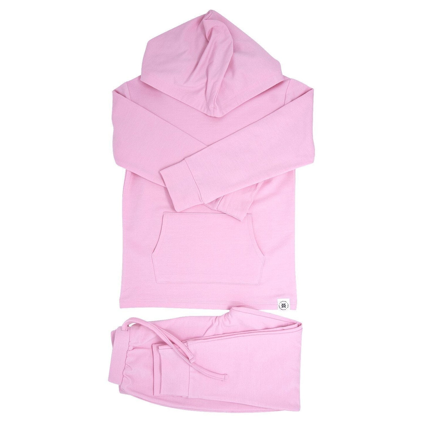 Conjunto de jogger con capucha rosa clavel