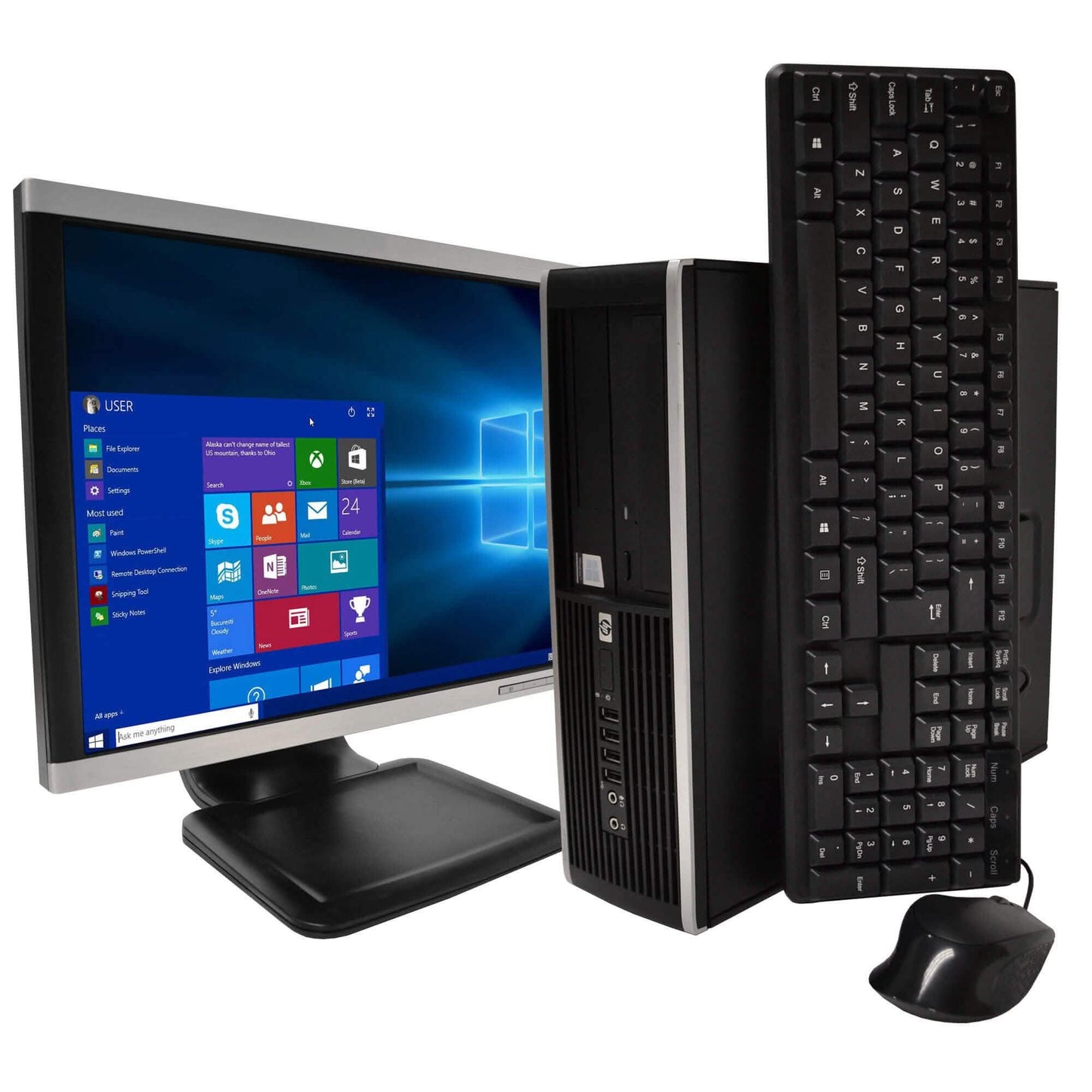 Computadora de escritorio HP Compaq Elite 8100 + Monitor de pantalla plana de 19" (restaurado)