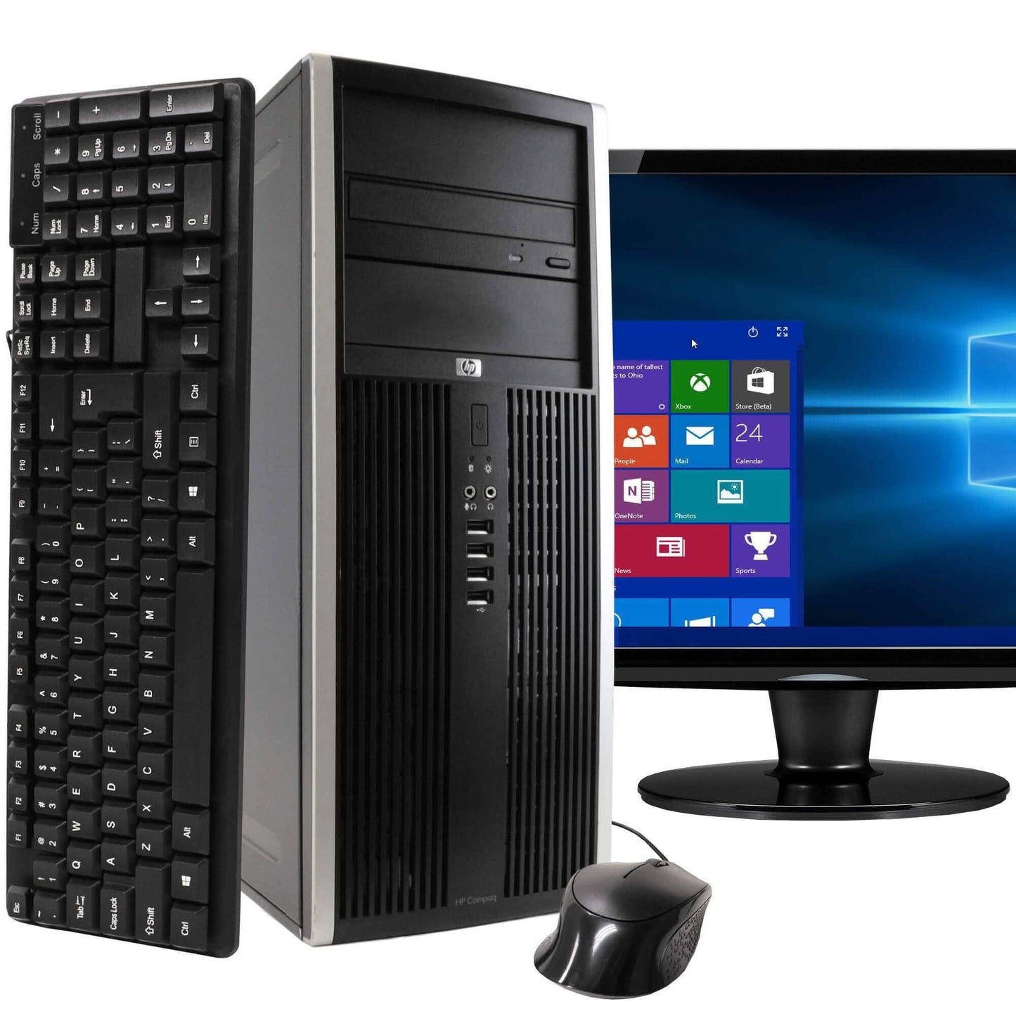HP Compaq Elite 8100 PC de torre con monitor de pantalla ancha de 22" (reacondicionado)