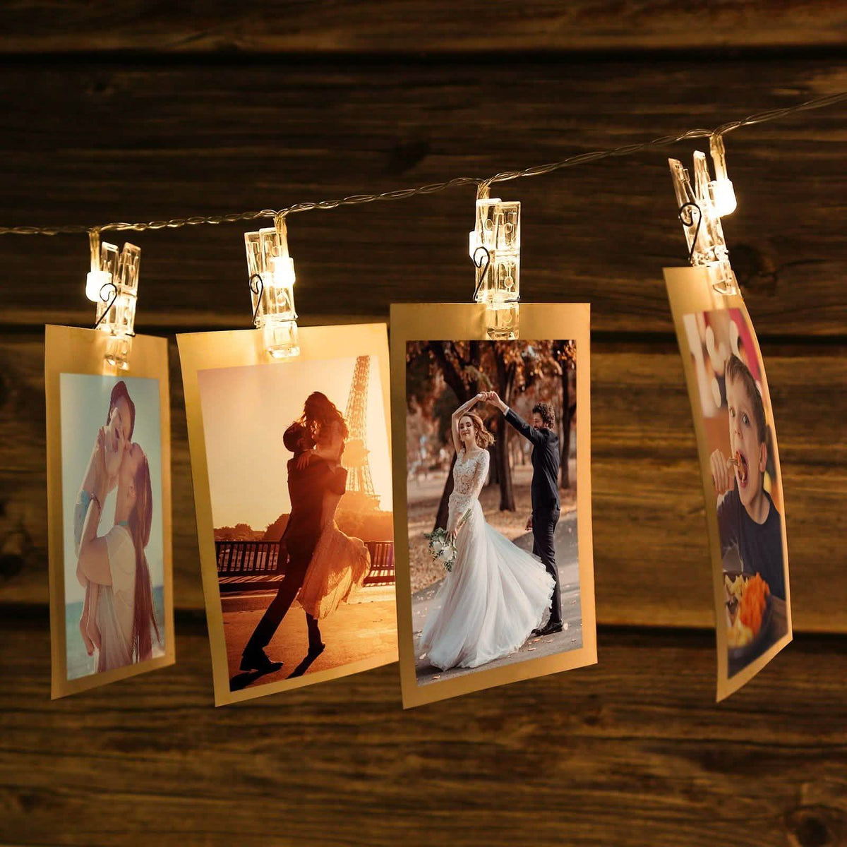 IMAGEN Guirnalda de luces LED de 20 fotoclips y 2,13 m