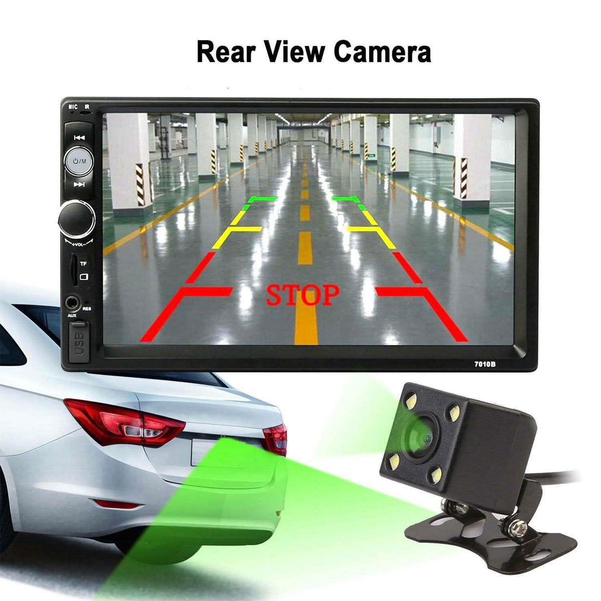Reproductor MP5 inalámbrico universal para coche iMountek de 7 pulgadas con cámara de visión trasera