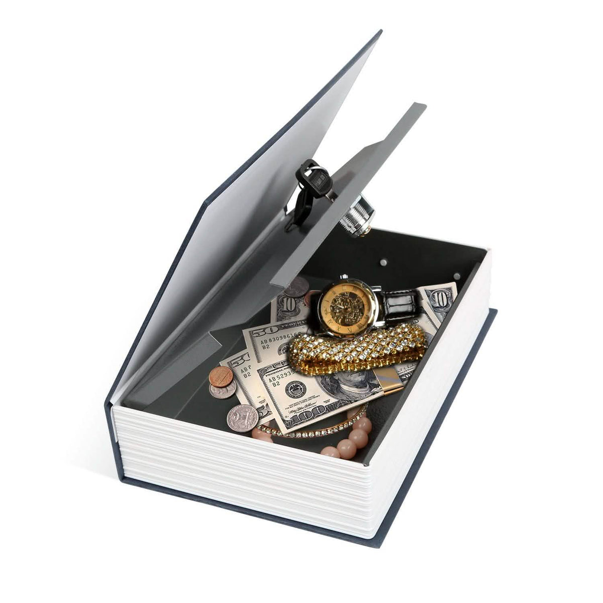 Caja fuerte tipo diccionario iMountek, desvío secreto, caja de metal con forma de libro