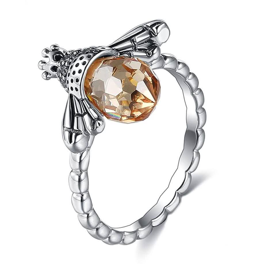 Anillos de plata de ley INALIS con cristales de Austria, diseño creativo de abeja