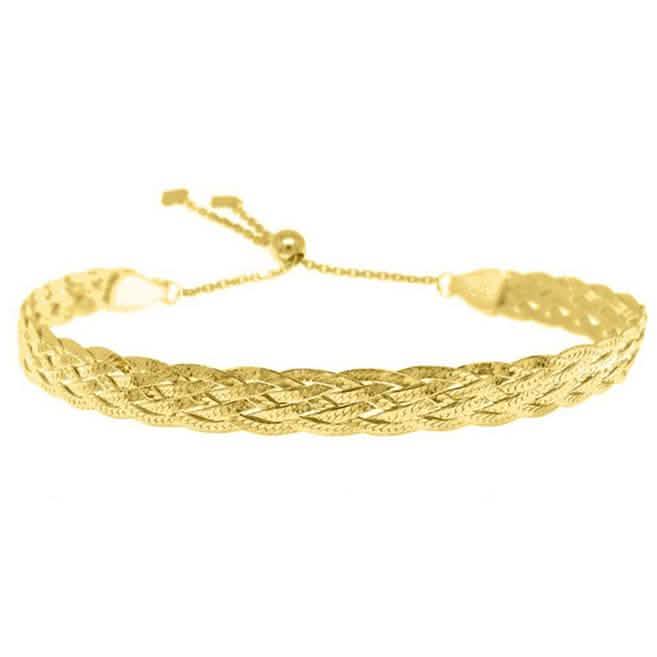 Pulsera ajustable de plata de ley italiana